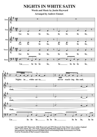 Nights In White Satin (arr. Andrew Emmet)