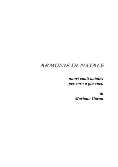 ARMONIE DI NATALE - Mariano Garau