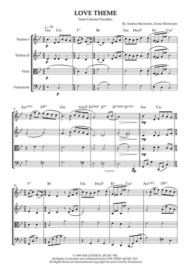 Love Theme (tema D'amore) (arr. Karen Gueiros)
