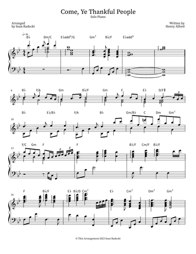 Come, Ye Thankful People (arr. Sean Radecki)