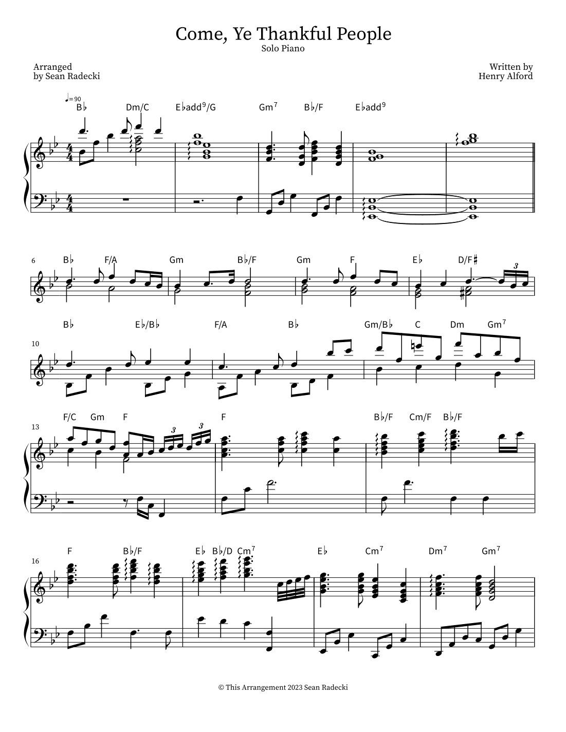 Come, Ye Thankful People (arr. Sean Radecki)