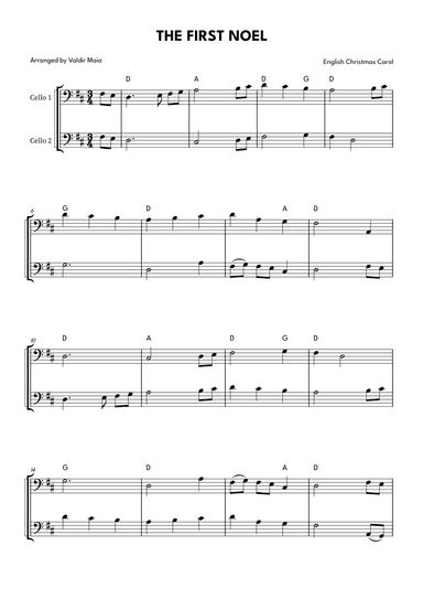 The First Noel - Cello Duet (arr. Valdir Maia)