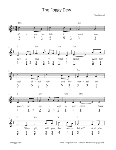 The Foggy Dew (arr. songbooks.info)