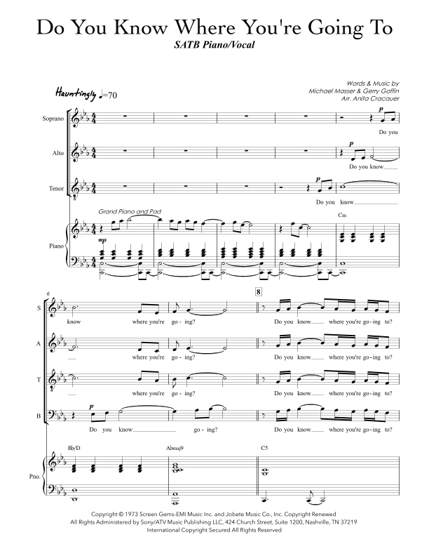 Do You Know Where You're Going To? (arr. Anita Cracauer)