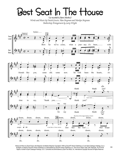 Best Seat In The House (arr. Larry Wright)