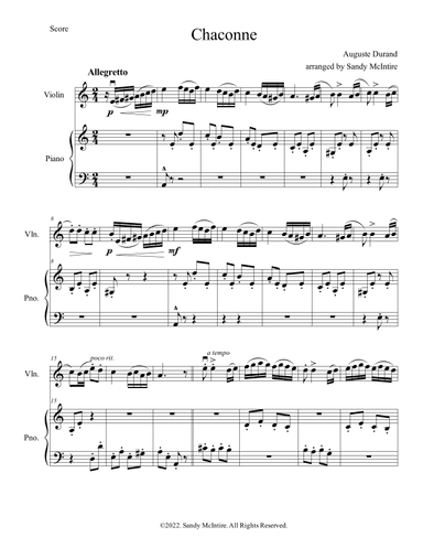 Chaconne (arr. Sandy McIntire)