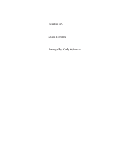 Clementi Sonatina in C-- First Movement for Easy Piano (arr. Cody Weinmann)