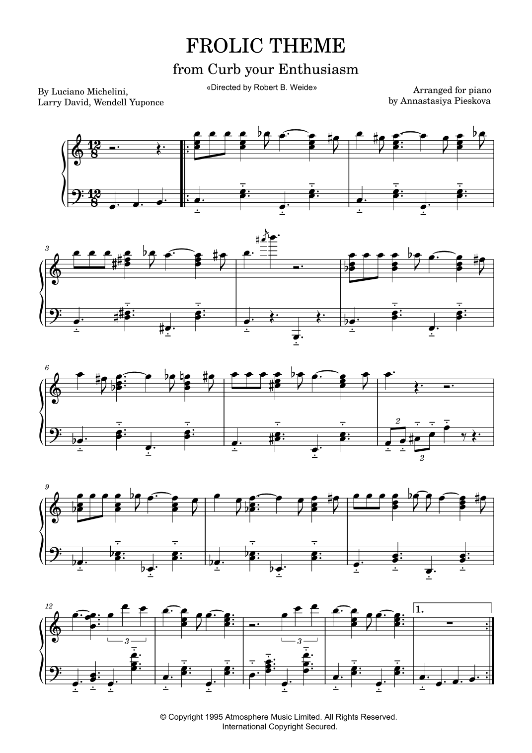 Frolic (theme From Curb Your Enthusiasm) (arr. Annastasiya Pieskova)