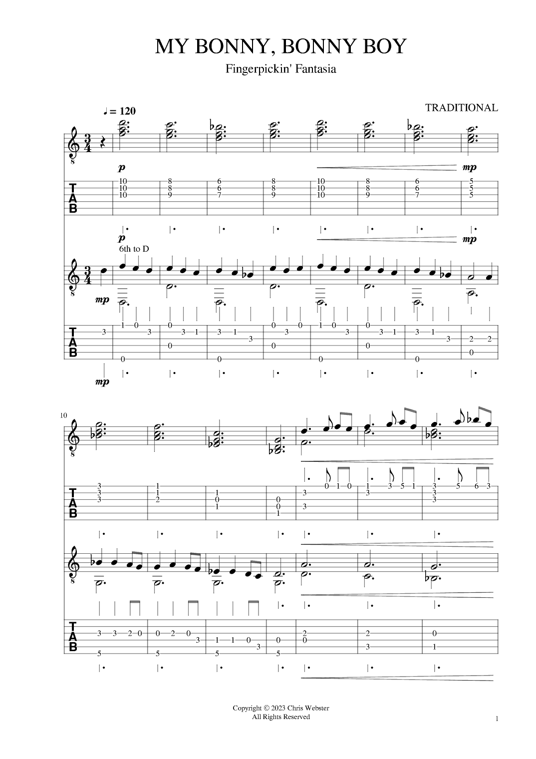 My Bonny, Bonny Boy Fingerpickin' Fantasia and Fugue (arr. Chris Webster)