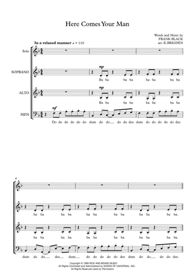 Here Comes Your Man (arr. K Brigden)