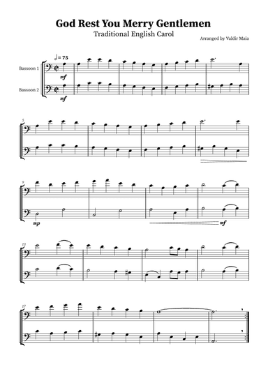 God Rest You Merry Gentlemen - Bassoon Duet (arr. Valdir Maia)