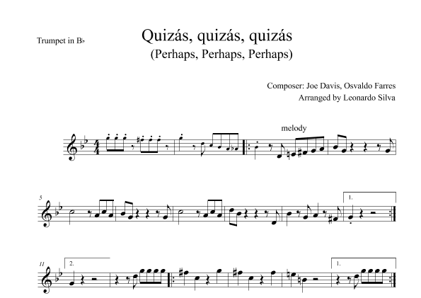 Quizas, Quizas, Quizas (perhaps, Perhaps, Perhaps) (arr. Leonardo Silva)