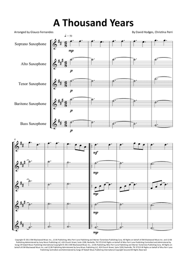A Thousand Years (arr. Glauco Fernandes)