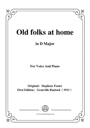 Bantock-Folksong,Old folks at home,in D Major,for Voice and Piano (arr. MSM)