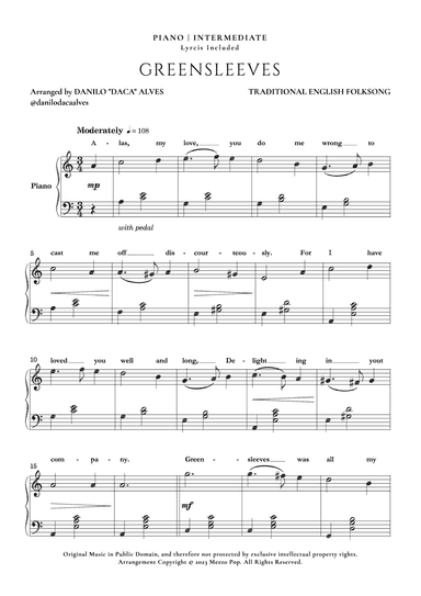 Greensleeves (arr. Danilo "Daca" Alves)