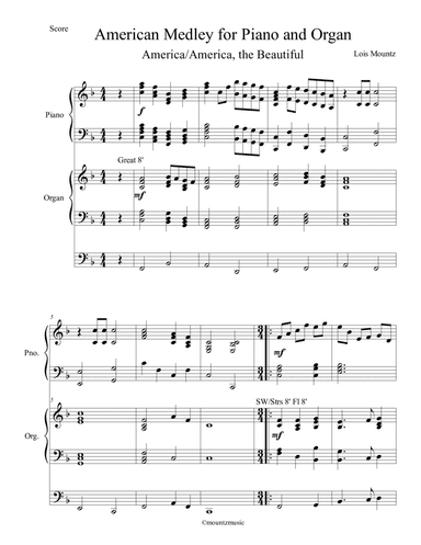 America Medley for Piano and Organ (arr. Lois Mountz)