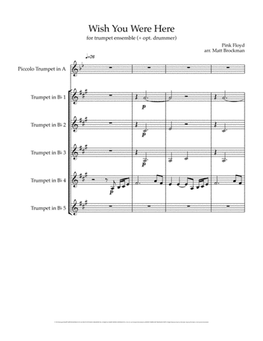 Wish You Were Here (arr. Matt Brockman)