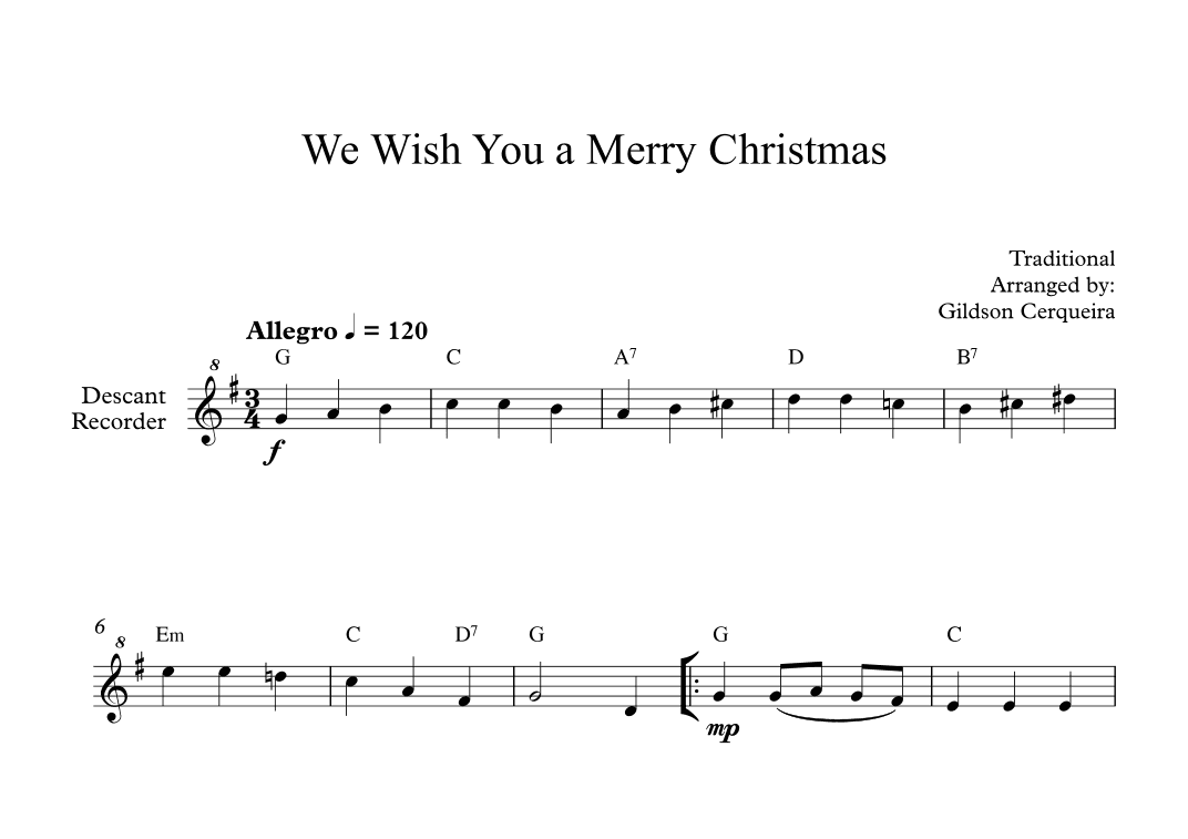 We Wish You a Merry Christmas (arr. Gildson Cerqueira)