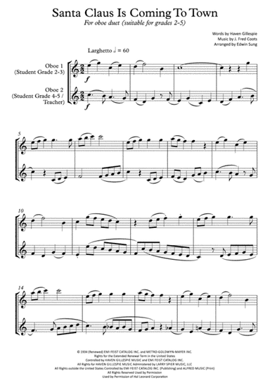 Santa Claus Is Comin' To Town (arr. Edwin Sung)