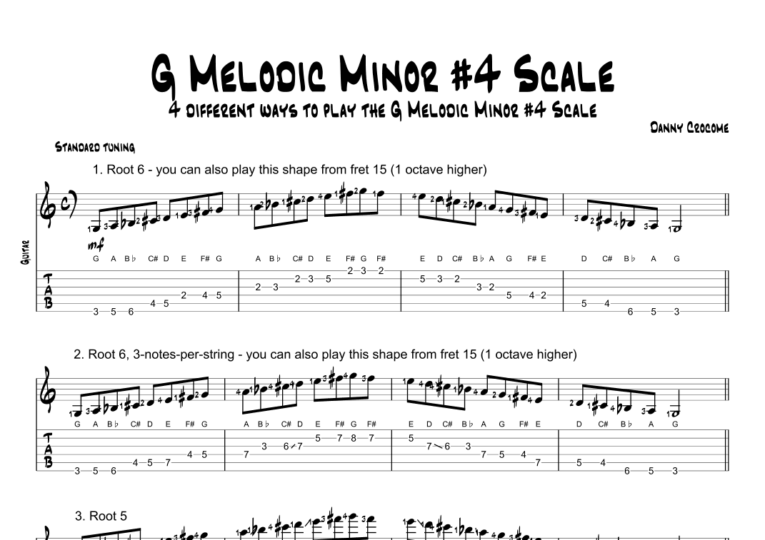 G Melodic Minor #4 Scale (4 Ways to Play)