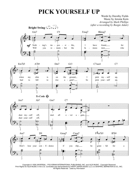 Pick Yourself Up (arr. Mark Phillips)