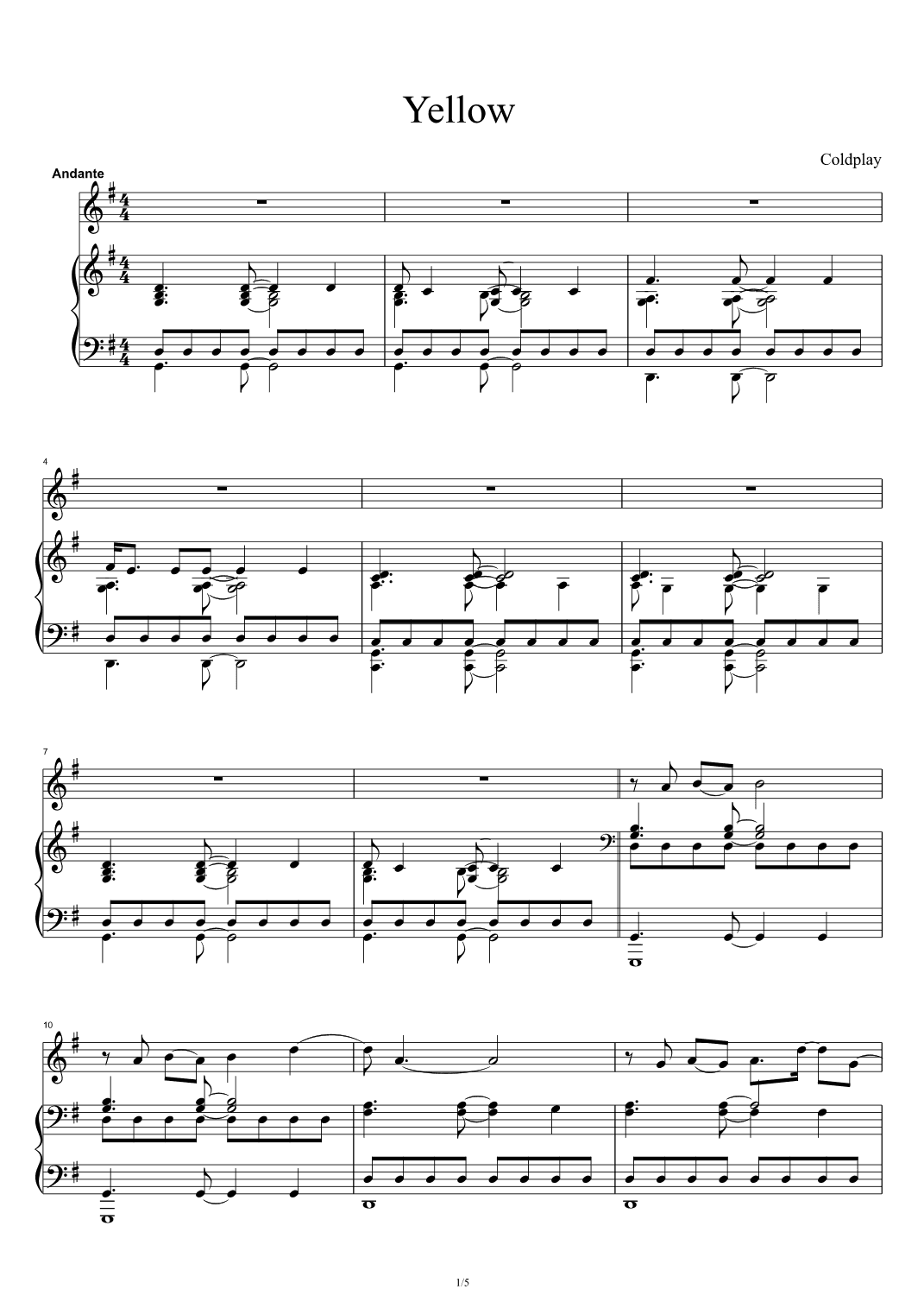 Yellow (arr. Coldplay)