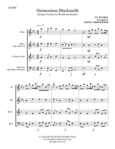 Harmonious Blacksmith (A Baroque Fanfare for Woodwind Quartet) (arr. Keith Christopher)
