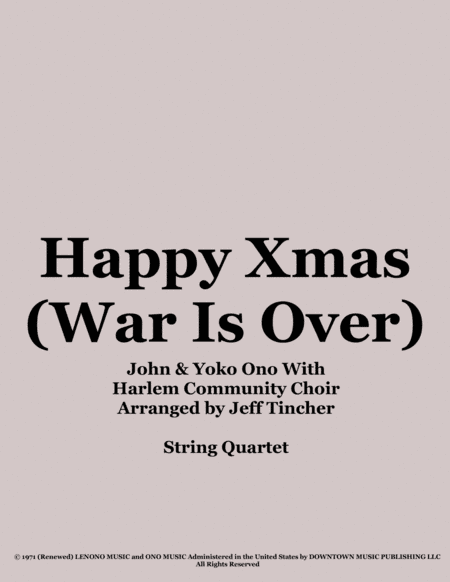 Happy Xmas (war Is Over) (arr. Jeff Tincher)