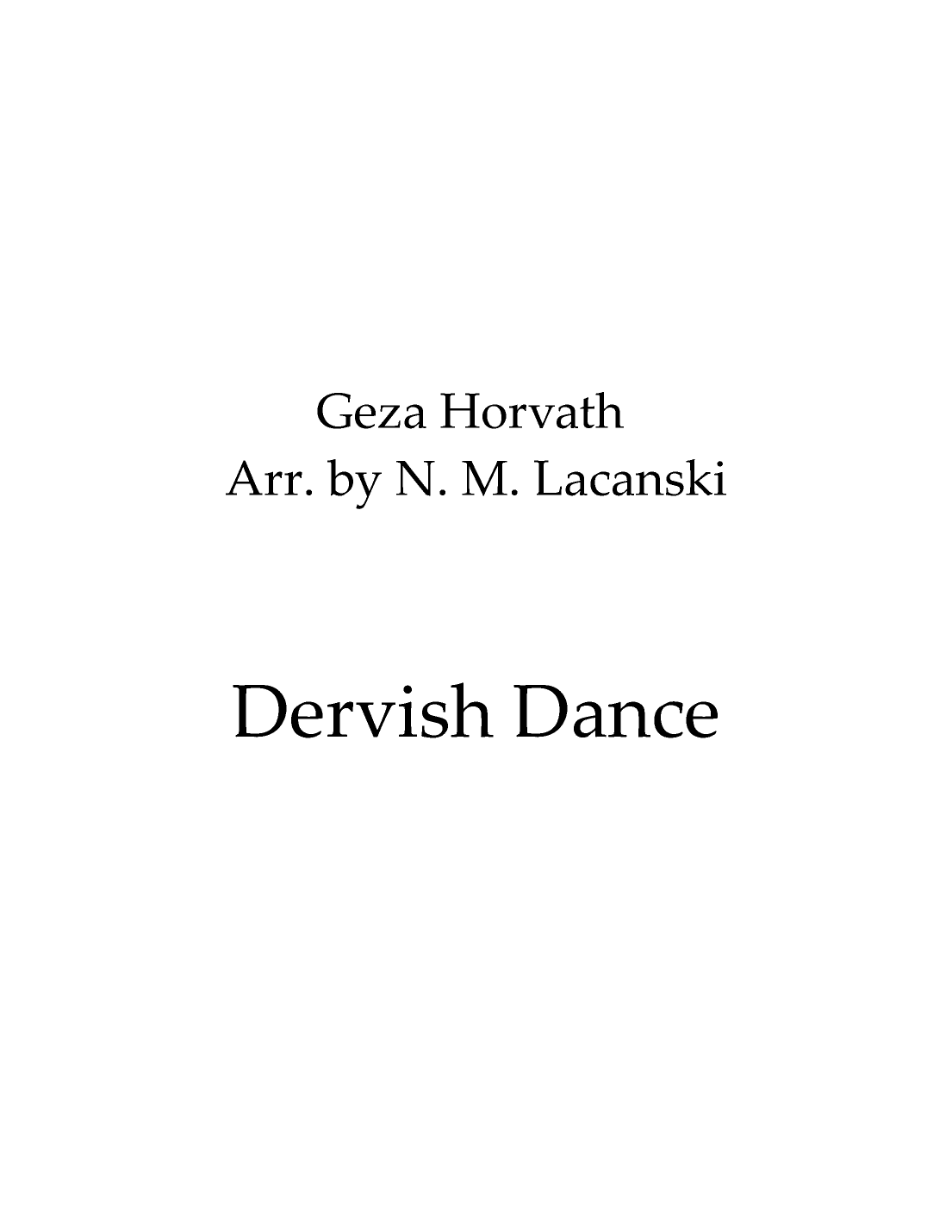 Dervish Dance (arr. Nick Lacanski)