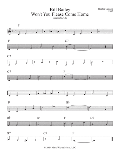 Bill Bailey Won't You Please Come Home (arr. Mark Huxhold)