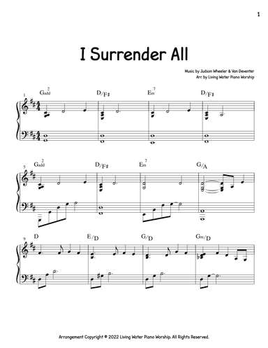 I Surrender All (arr. Living Water Piano Worship)