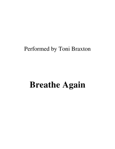 Breathe Again (arr. Ronn M)