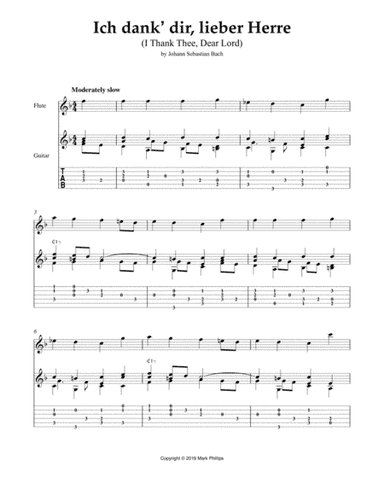 Ich dank’ dir, lieber Herre (I Thank Thee, Dear Lord) (arr. Mark Phillips)