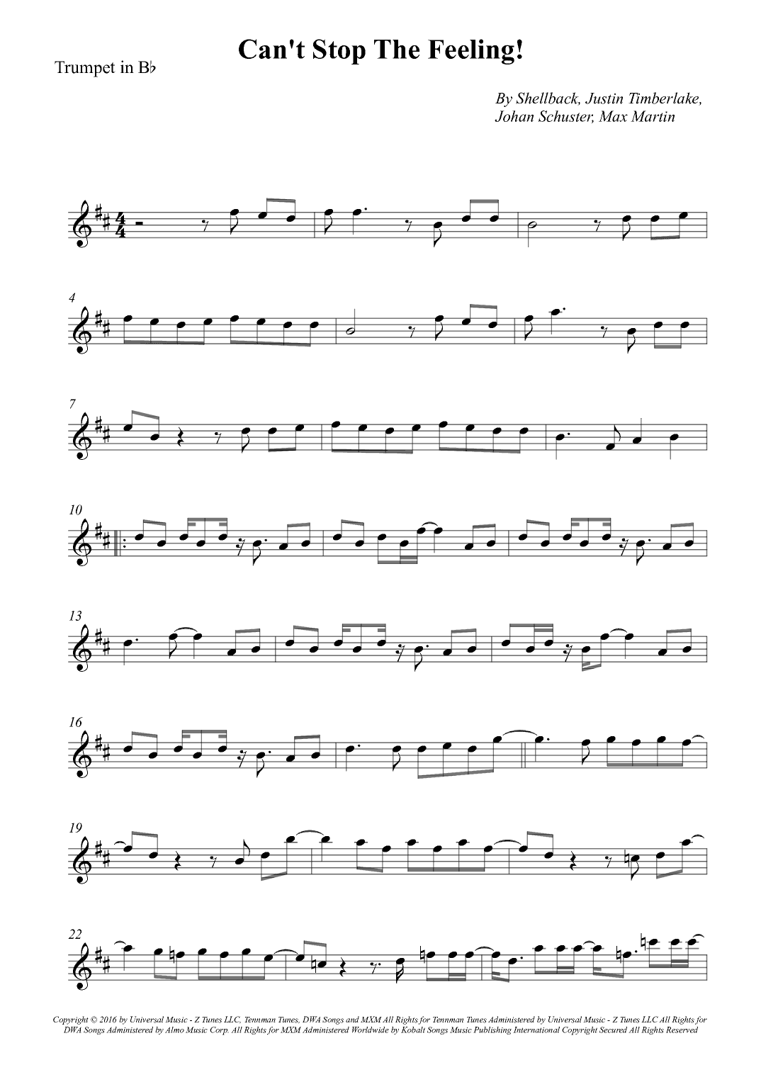 Can't Stop The Feeling! (arr. Wesley S. SIlva)