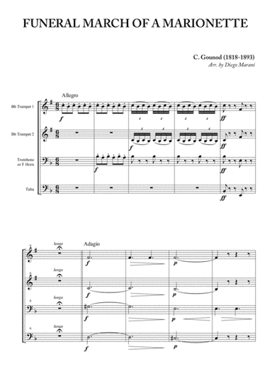 Funeral March of a Marionette for Brass Quartet (arr. Diego Marani)