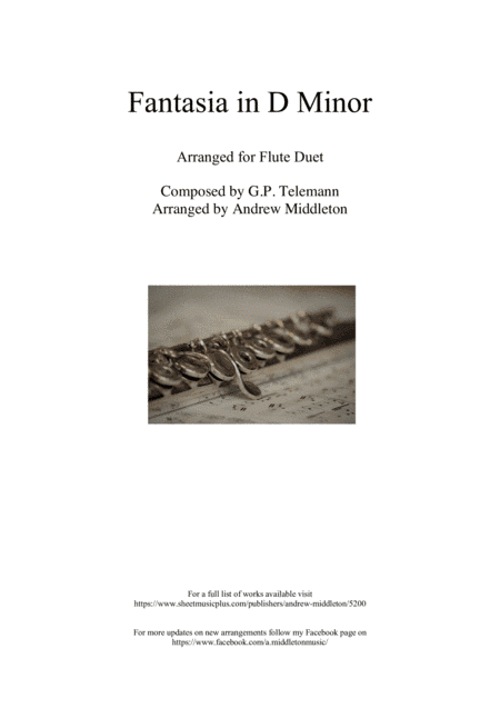 Fantasia in D Minor arranged for Flute Duet (arr. Andrew Middleton)