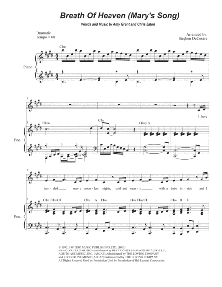 Breath Of Heaven (Mary's Song) (arr. Stephen DeCesare)
