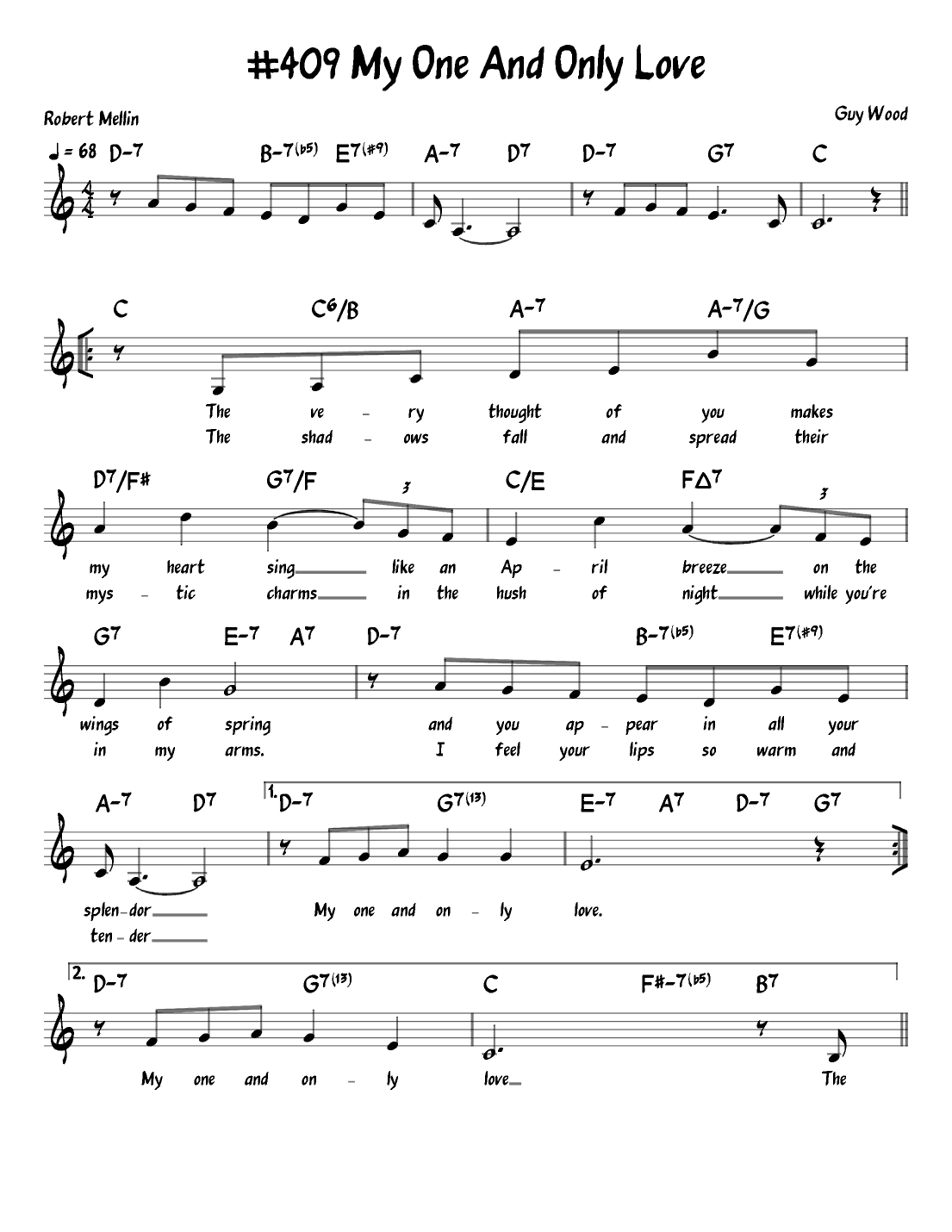 My One And Only Love (arr. John Fries)