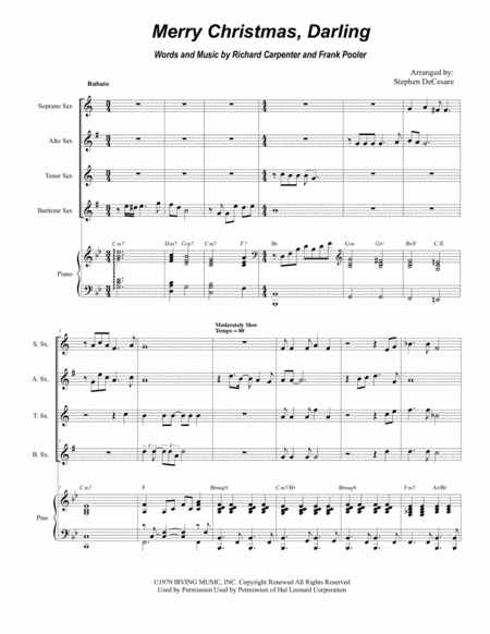 Merry Christmas, Darling (arr. Stephen DeCesare)