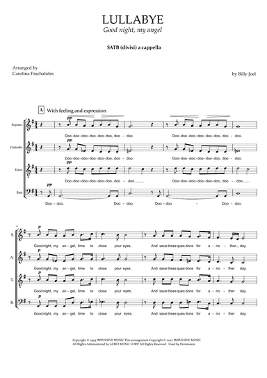 Lullabye (goodnight, My Angel) (arr. Carolina Paschalides)