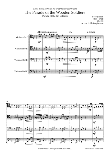 Parade of the Wooden Soldiers - Cello Quartet (arr. Anne L Christopherson GRSM ARCM)