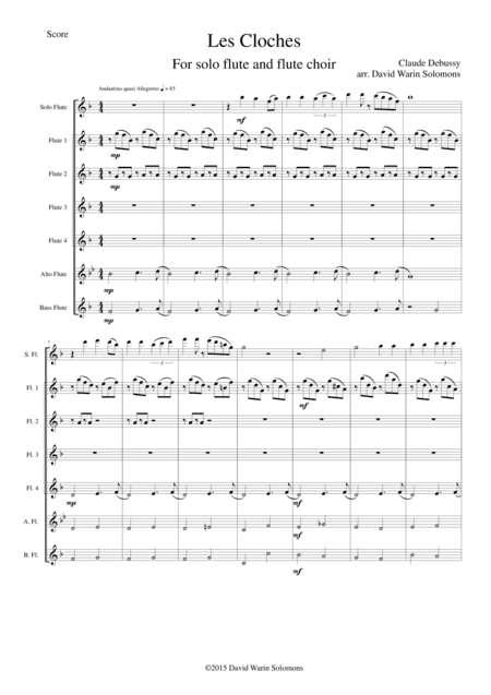 Les Cloches for flute solo and flute choir (arr. David Warin Solomons)
