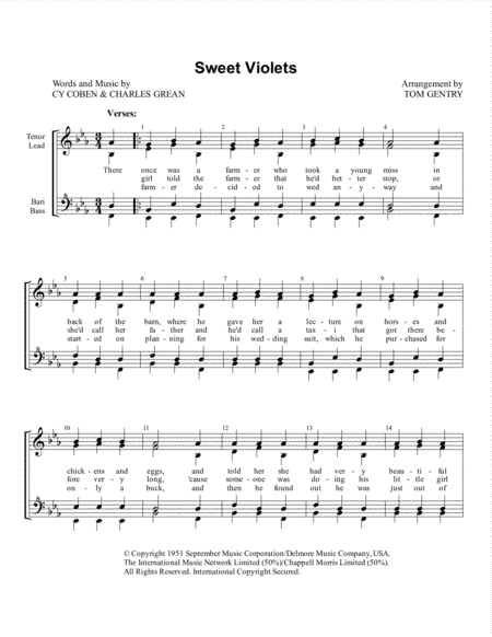 Sweet Violets (arr. Tom Gentry)