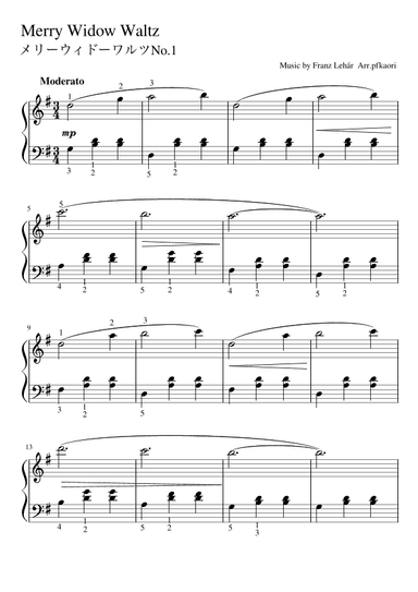 "Merry Widow WaltzNo.1" (Gdur) (arr. pfkaori)