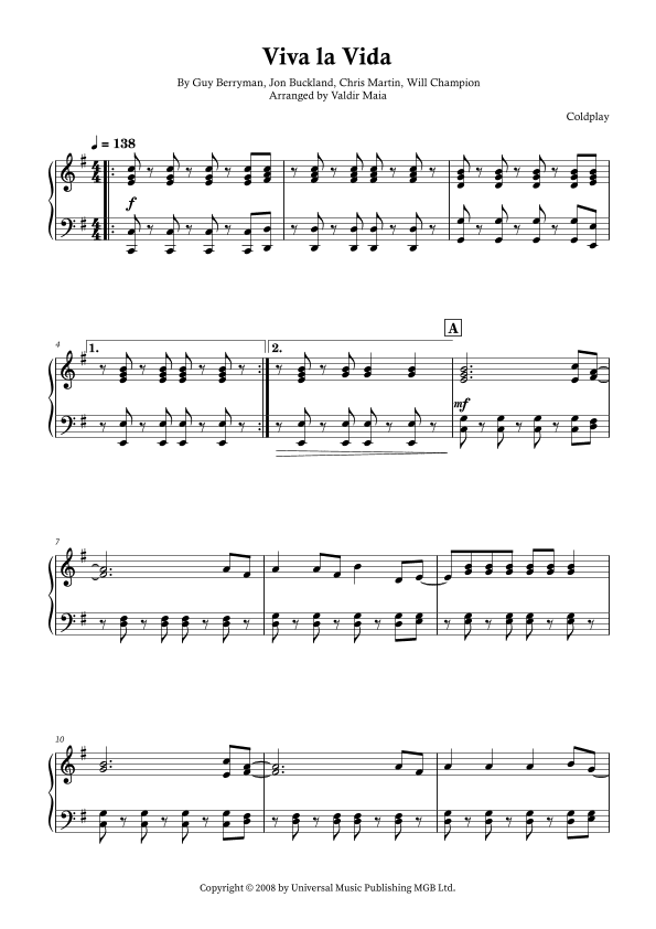 Viva La Vida (arr. Valdir Maia)