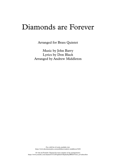 Diamonds Are Forever (arr. Andrew Middleton)
