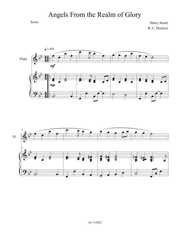 Angels From the Realm of Glory (Flute Solo with Piano) (arr. B. C. Dockery)