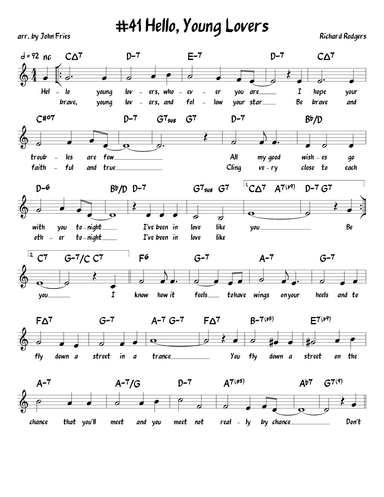 Hello, Young Lovers (arr. John Fries)