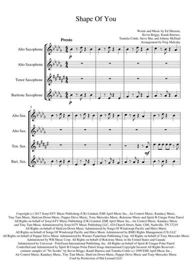 Shape Of You (arr. F. Mulcahy)