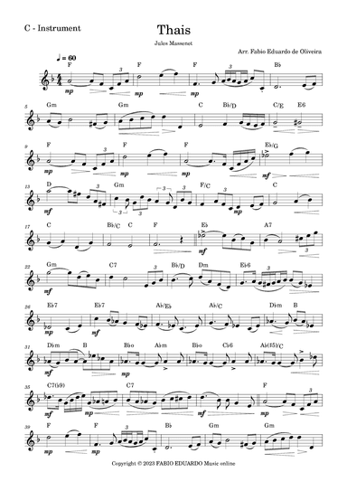 Thais (J. Massenet) (arr. Fabio Eduardo de Oliveira)